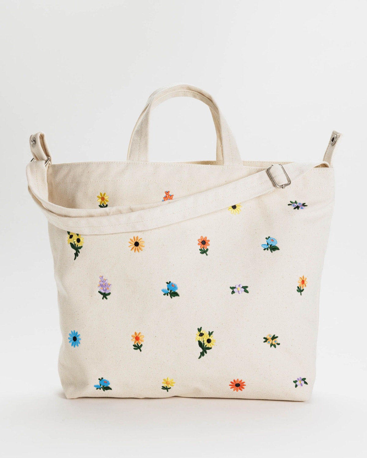 Horizontal Zip Duck Bag Embroidered Ditsy Floral