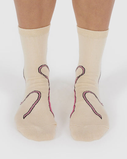 Crew Sock Pink Bow