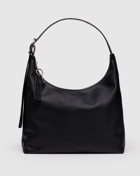 Recycled Leather Shoulder Bag Black