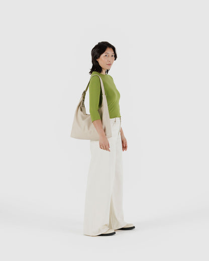 Recycled Leather Shoulder Bag Stone