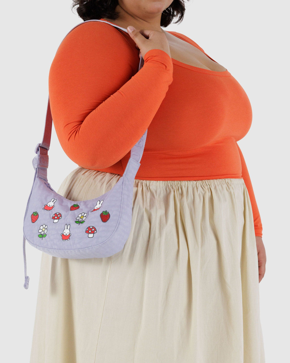 Small Nylon Crescent Bag Embroidered Miffy