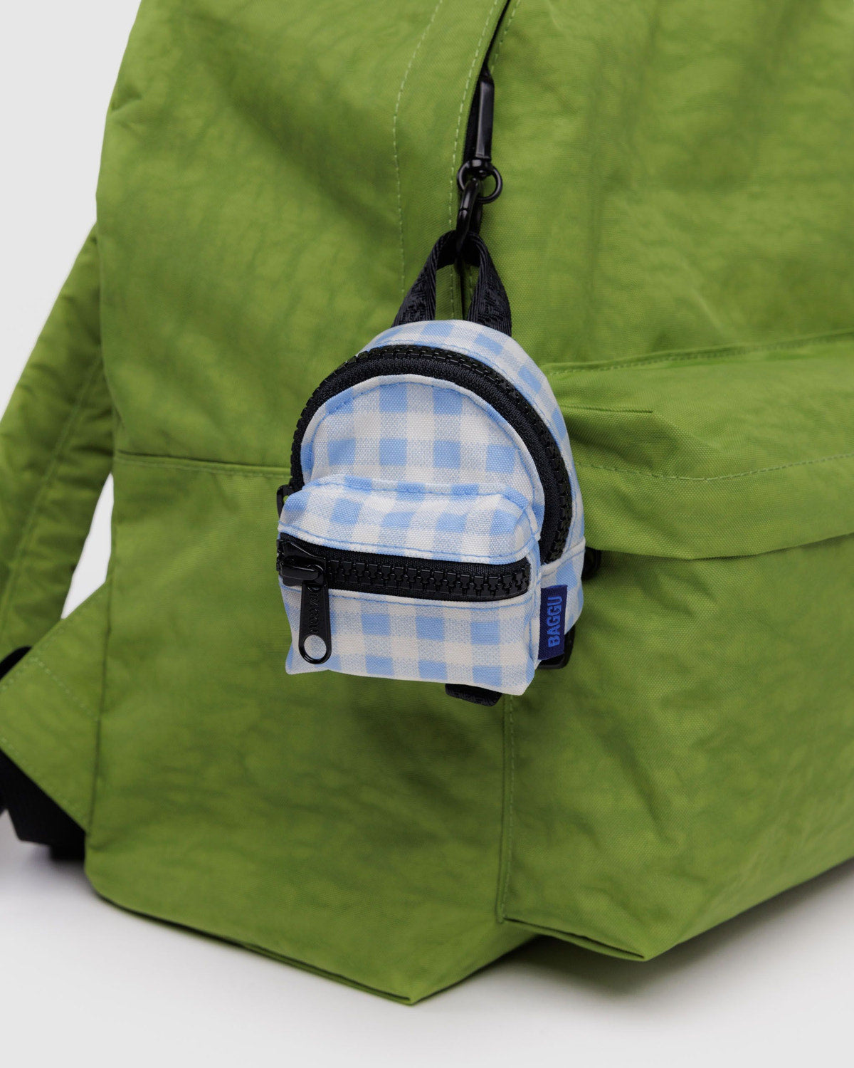 Backpack Charm Light Blue Gingham