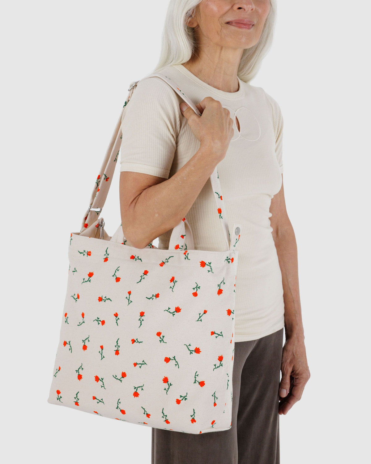 Horizontal Zip Duck Bag Painted Wildflower
