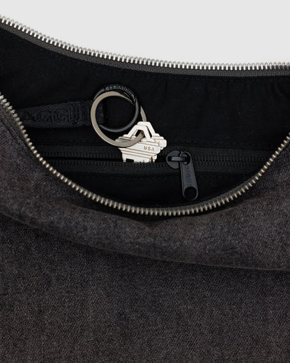 Medium Denim Crescent Bag Washed Black Denim