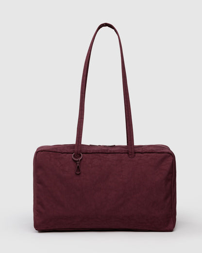 Medium Nylon Bowler Bag Mahogany