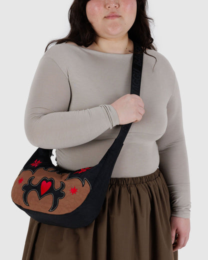 Medium Nylon Crescent Bag Western Appliqué