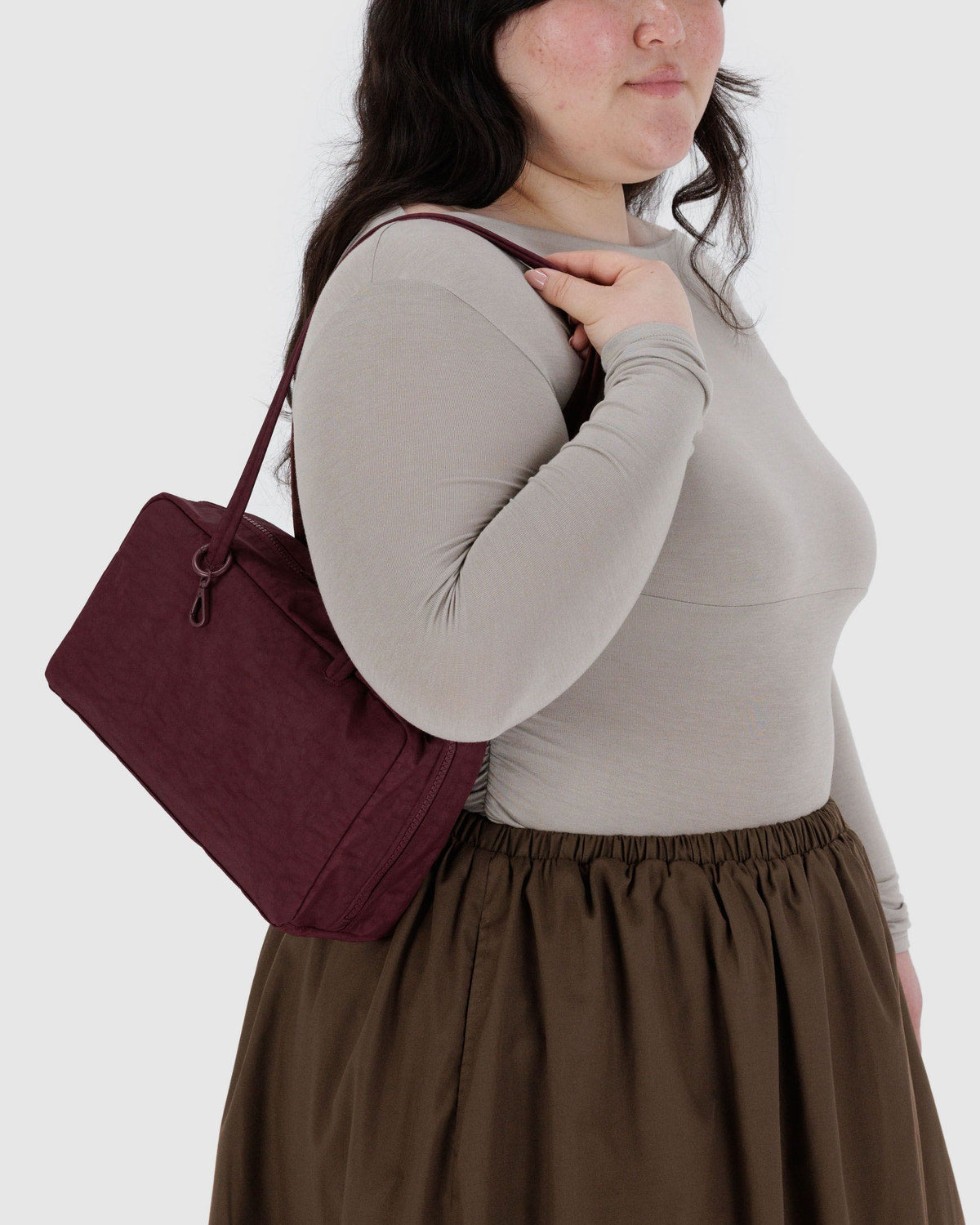 Nylon Bowler Bag Mahogany