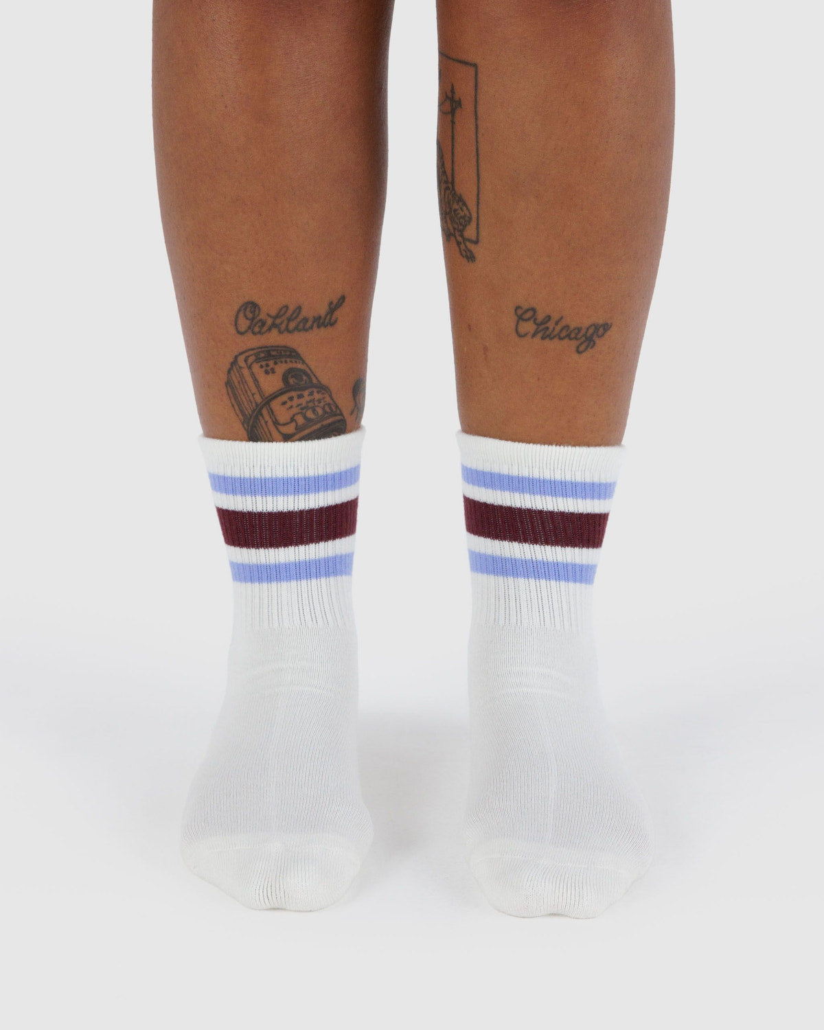 Ribbed Sock Ivory Stripe