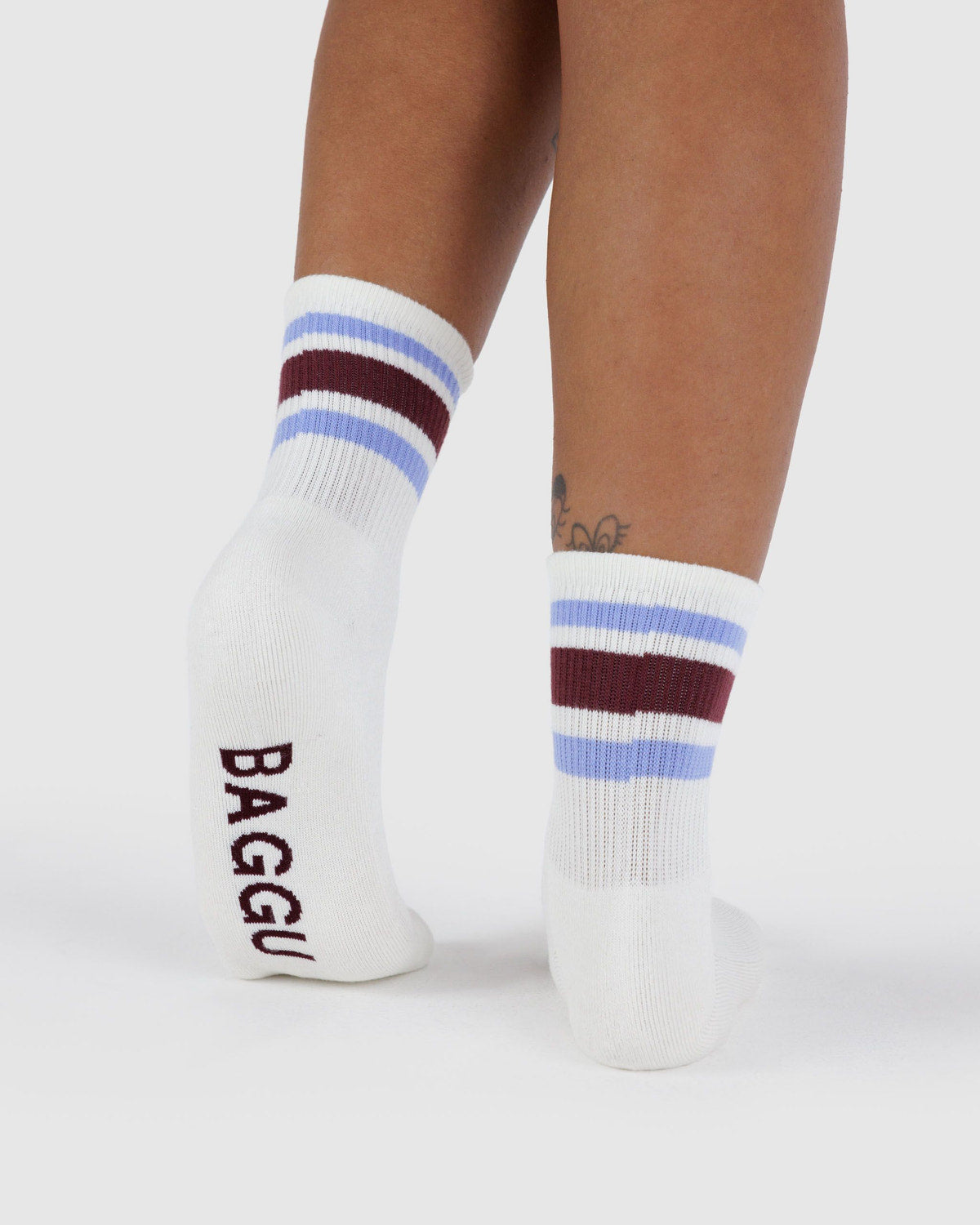 Ribbed Sock Ivory Stripe