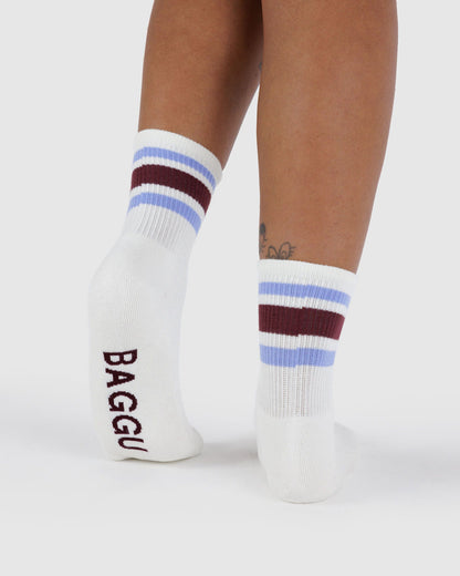 Ribbed Sock Ivory Stripe