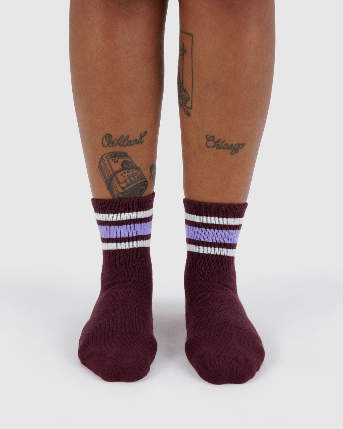 Ribbed Sock Mahogany Stripe