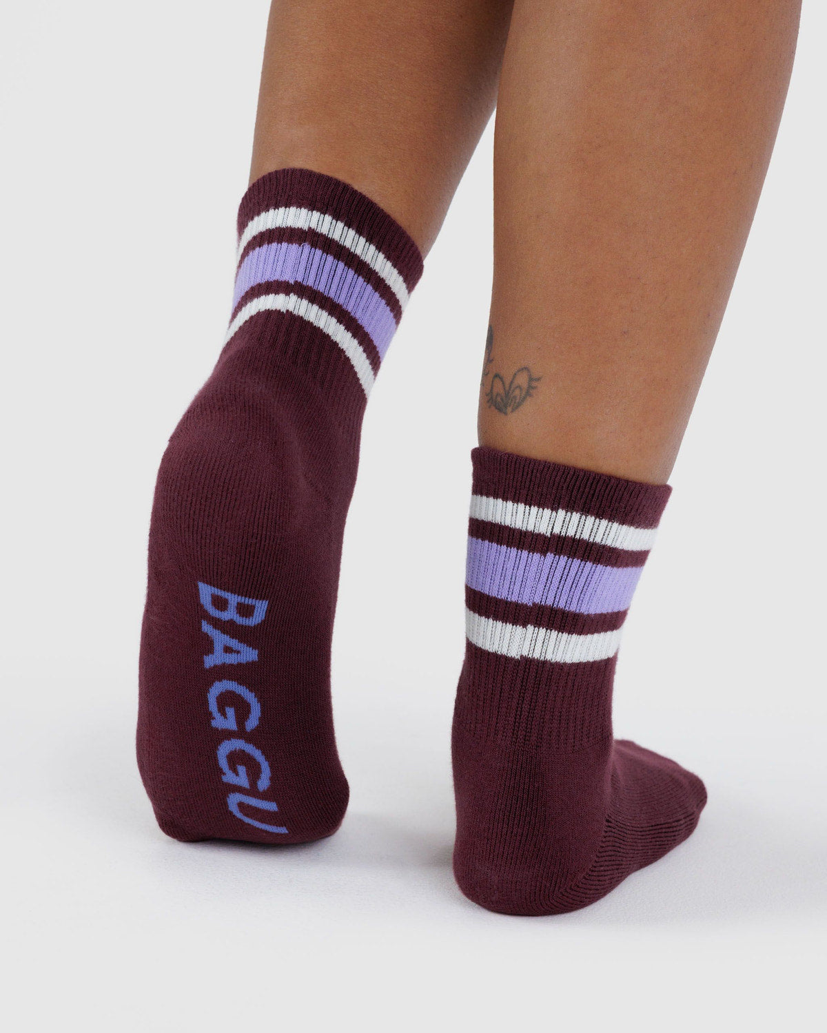 Ribbed Sock Mahogany Stripe