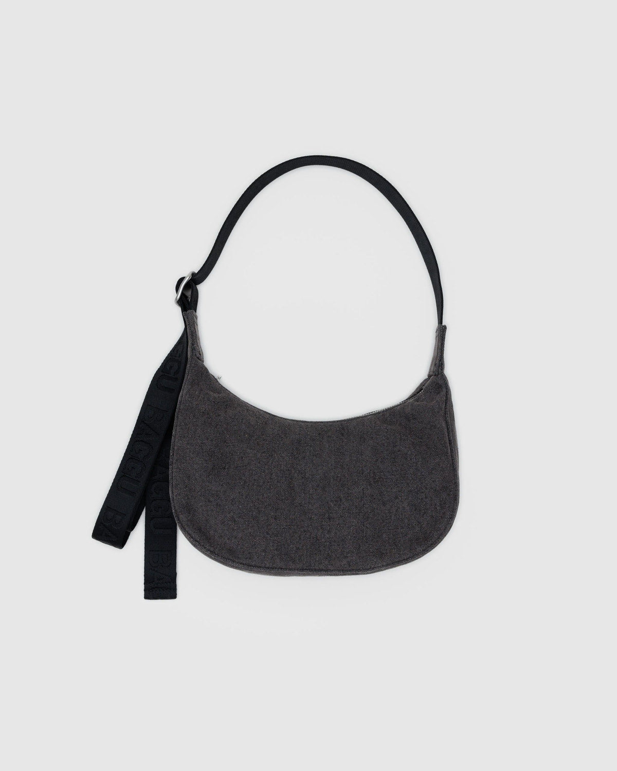 Small Denim Crescent Bag Washed Black Denim