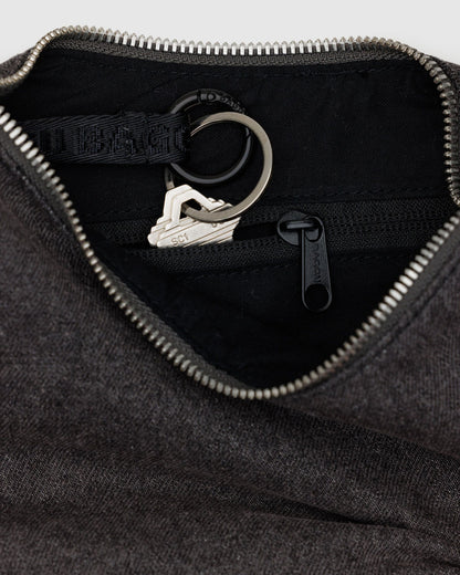 Small Denim Crescent Bag Washed Black Denim