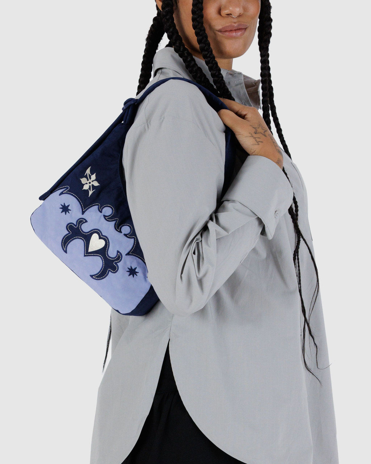 Mini Nylon Shoulder Bag  Western Appliqué