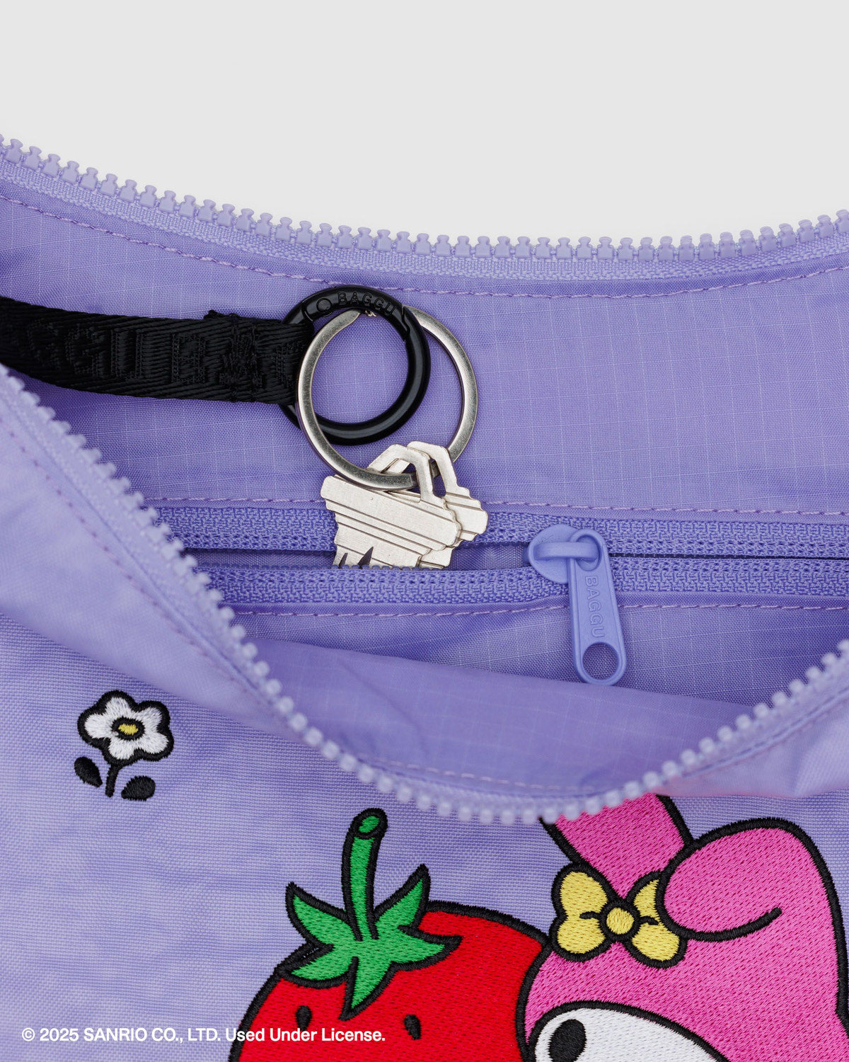 Medium Nylon Crescent Bag Embroidered My Melody Strawberry