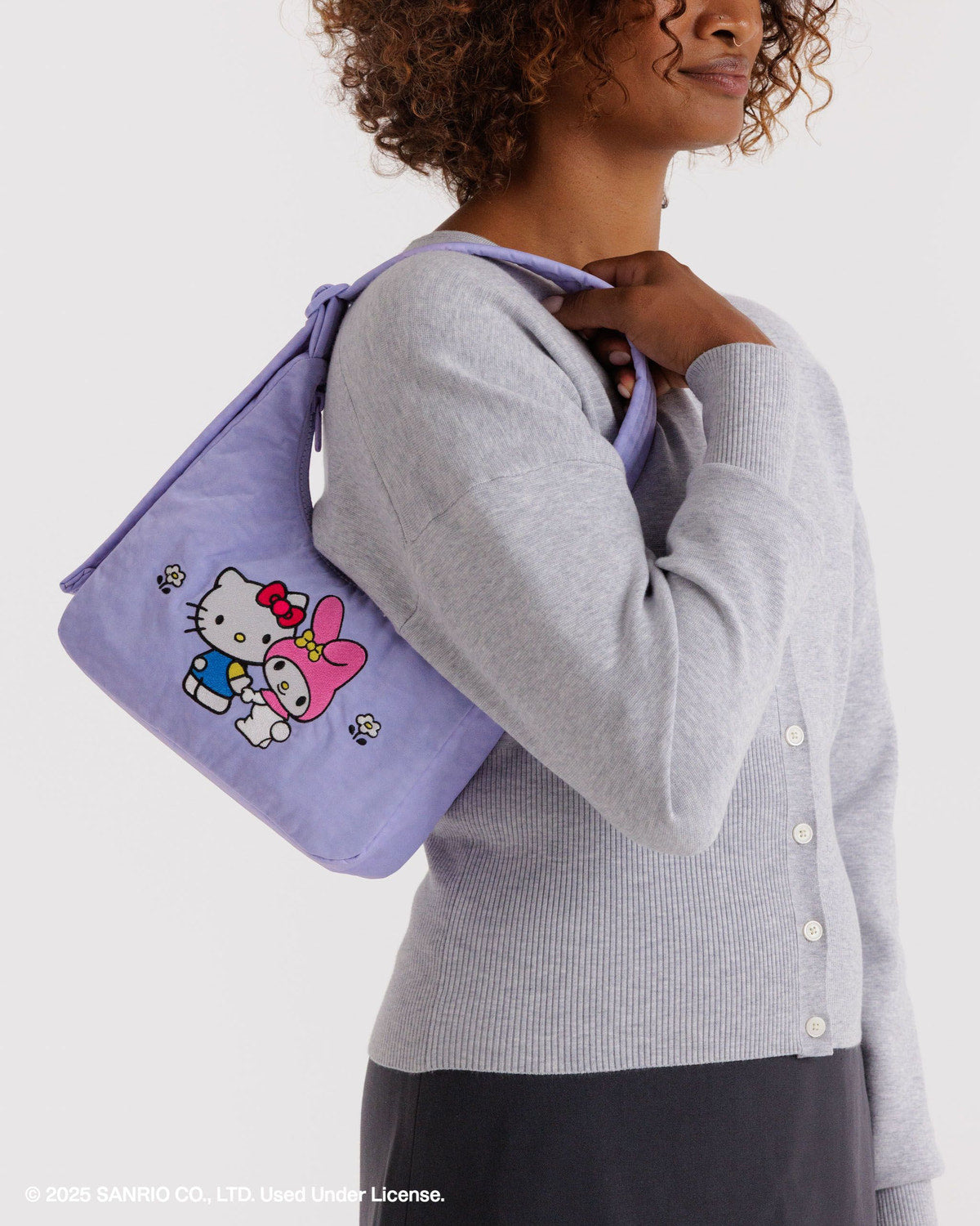 Mini Nylon Shoulder Bag  Embroidered Hello Kitty & My Melody