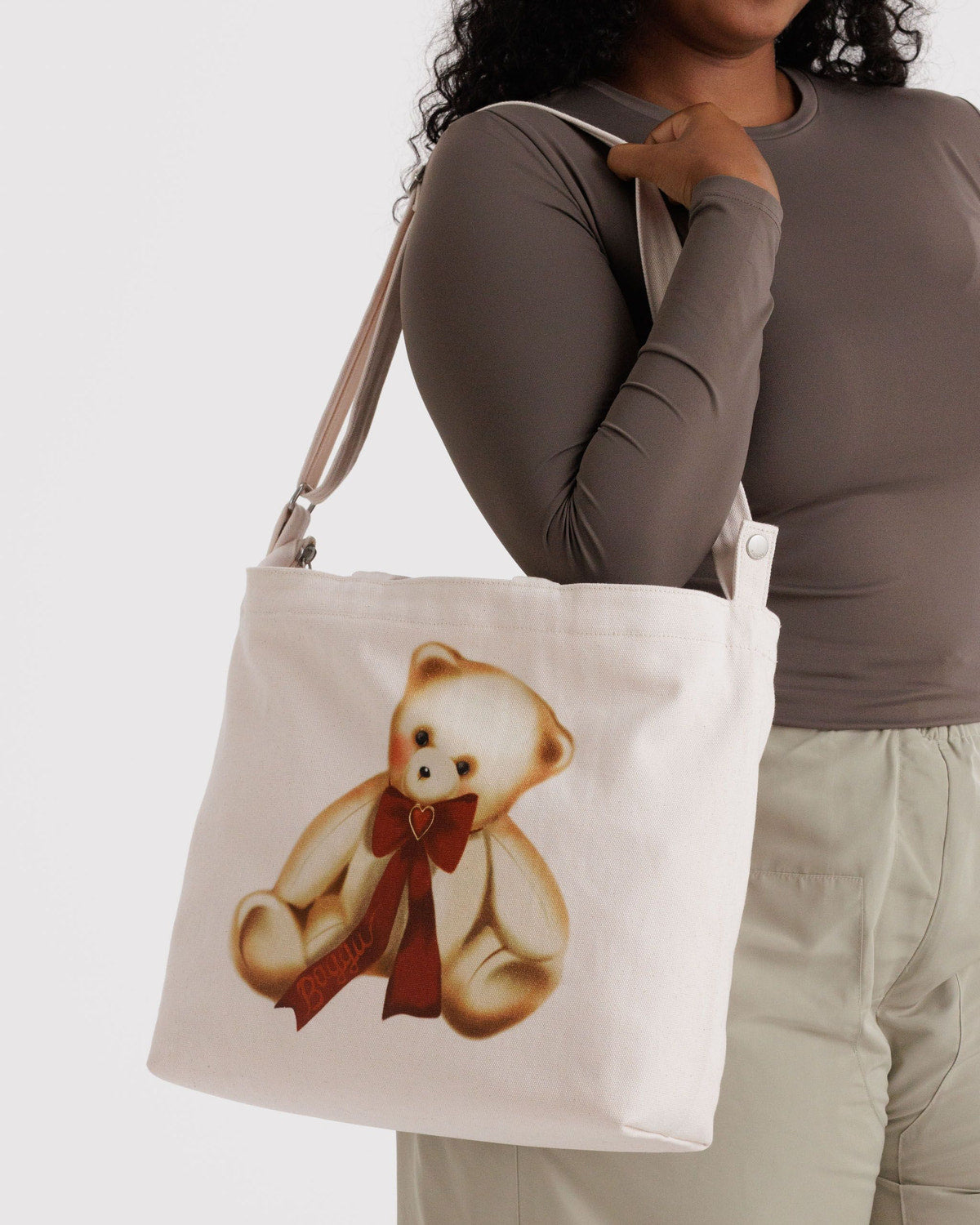 Horizontal Zip Duck Bag Teddy Bear