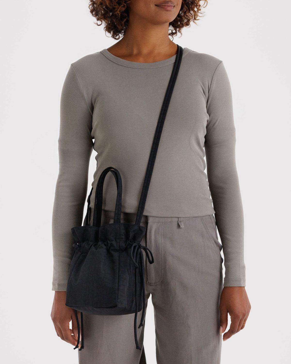 Nylon Drawstring Bag Black