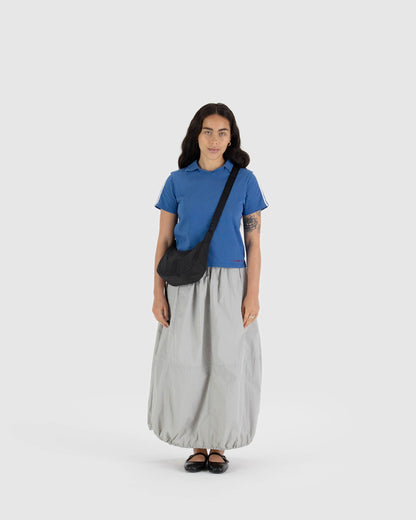 Small Nylon Crescent Bag Black