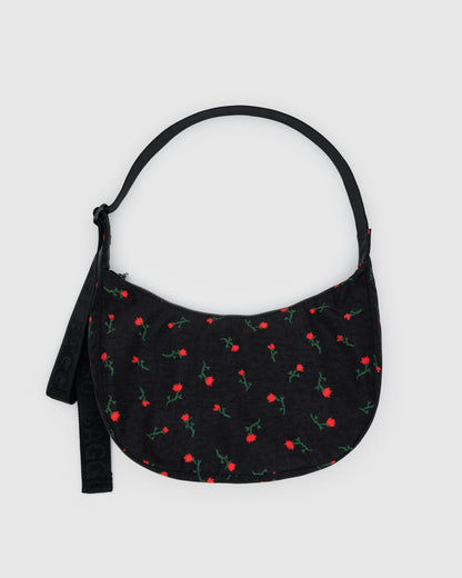 Medium Nylon Crescent Bag Painted Wildflower