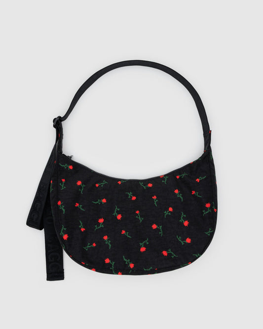 Medium Nylon Crescent Bag Painted Wildflower