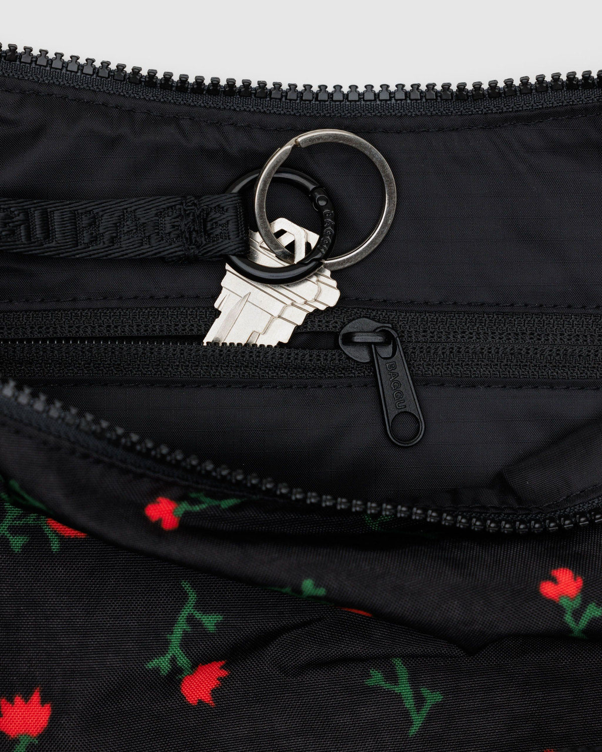 Medium Nylon Crescent Bag Painted Wildflower