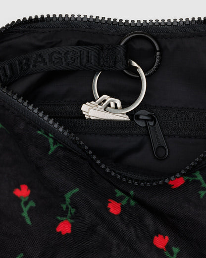 Small Nylon Crescent Bag Painted Wildflower