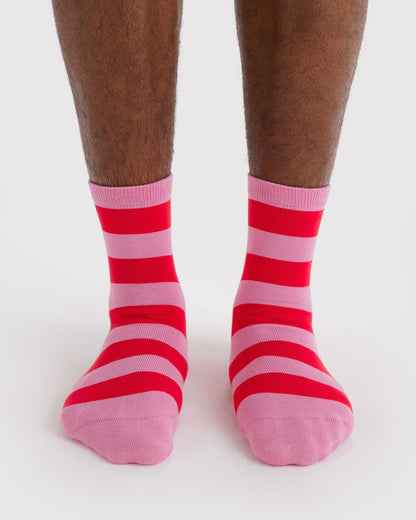 Crew Sock Pink Stripe