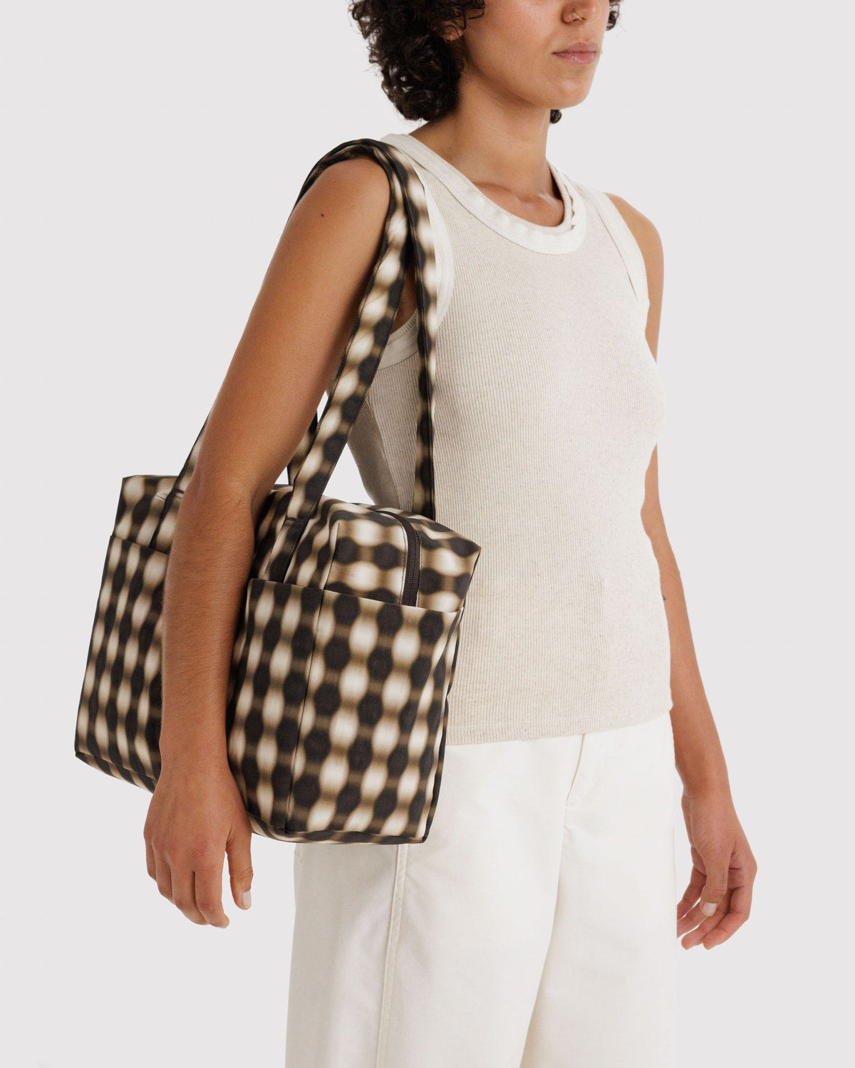 Everyday Cloud Bag Blurred Gingham Brown