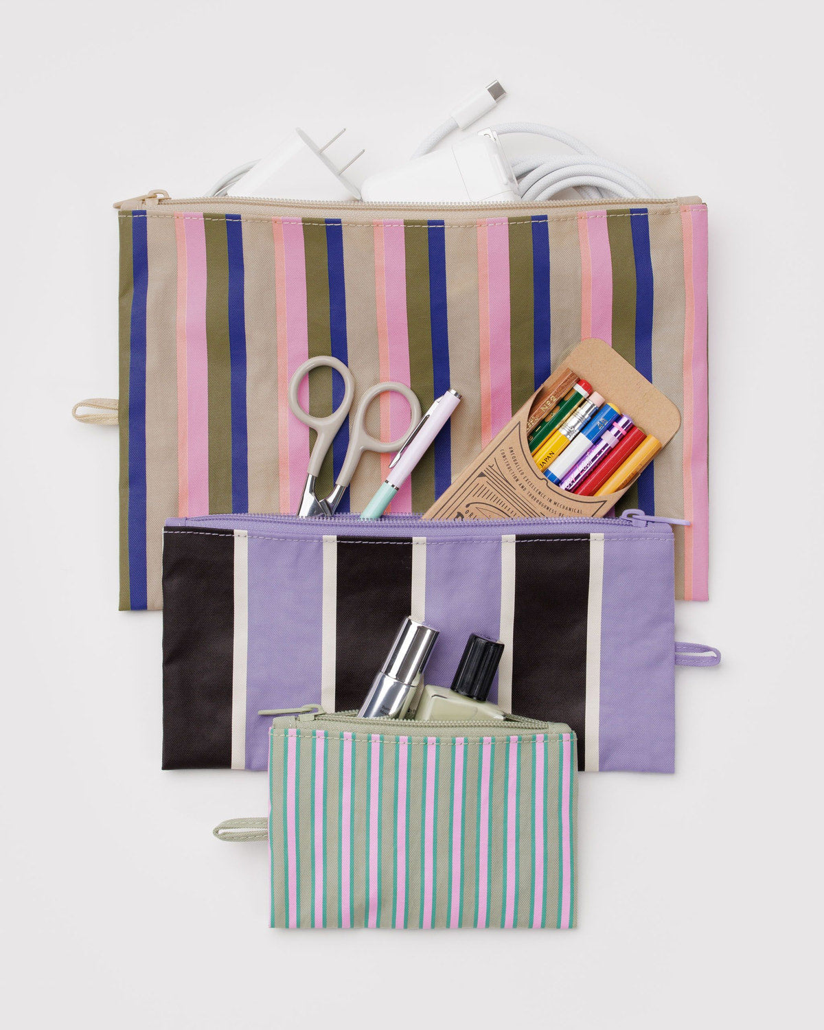 Flat Pouch Set Candy Shop Stripes