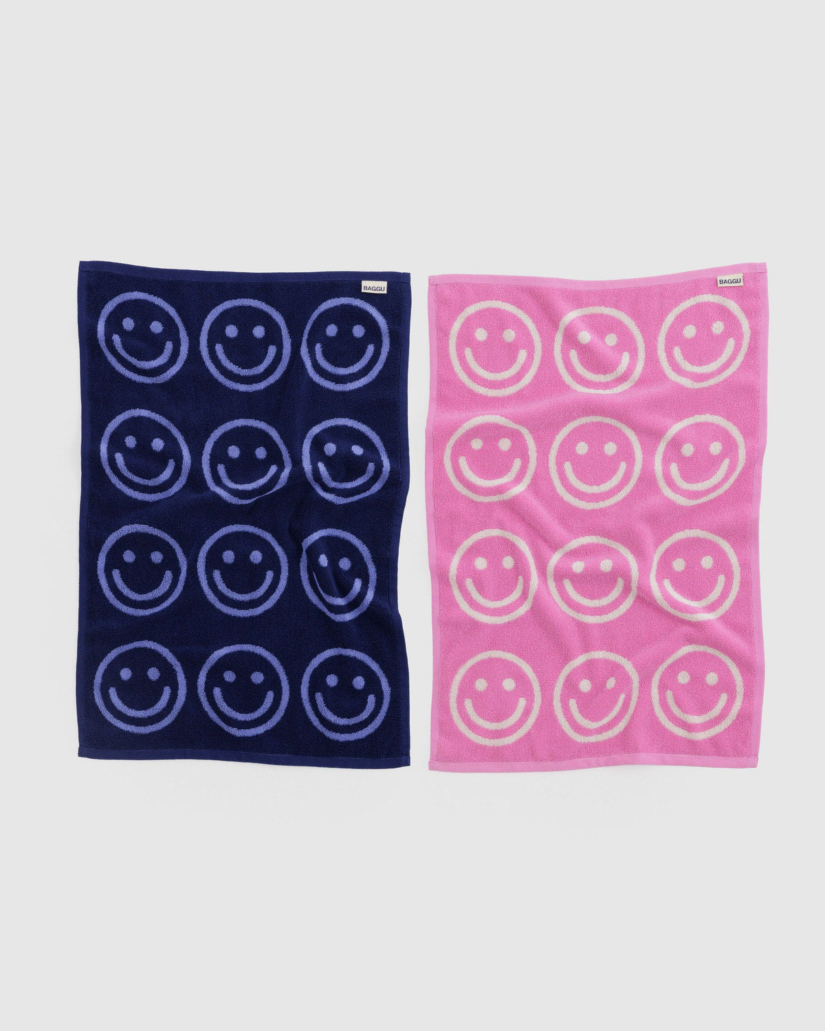 Hand Towel Set of 2 Happy Pink Blue