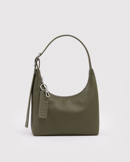 Mini Recycled Leather Shoulder Bag Loden