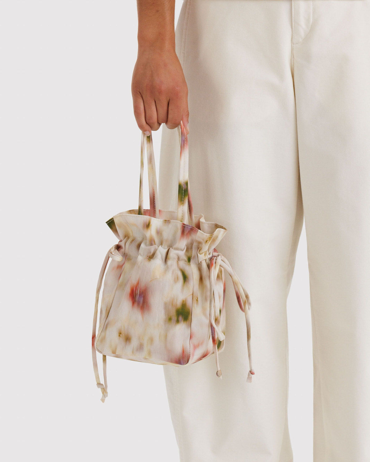 Nylon Drawstring Bag Abstract Floral