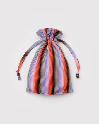 Pleated Baggu Gradient Stripe Poppy & Lilac