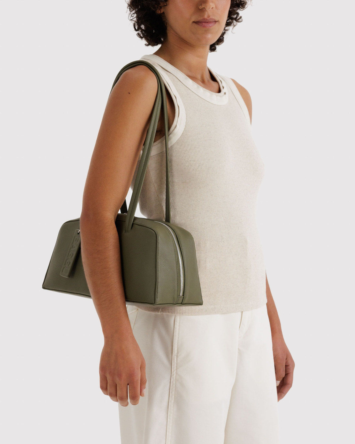 Recycled Leather Bowler Bag Loden