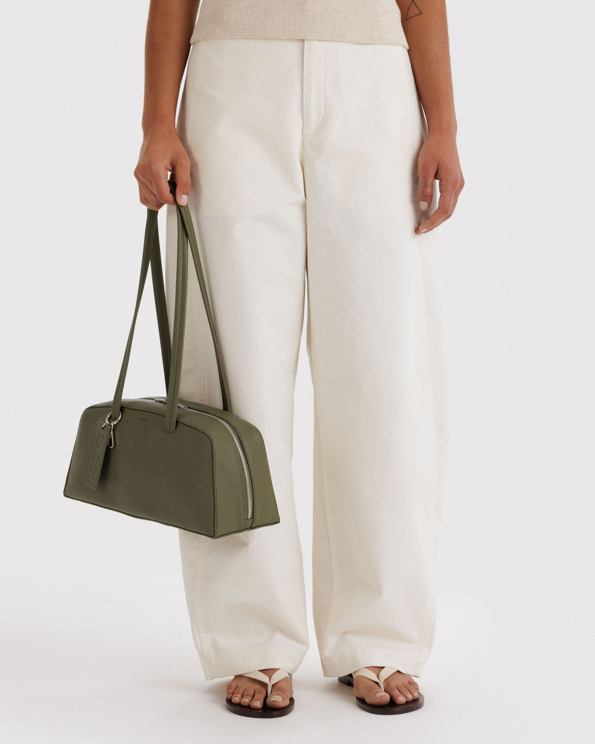 Recycled Leather Bowler Bag Loden