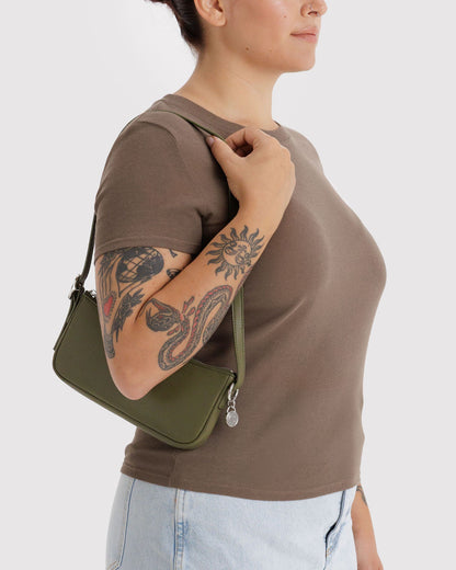 Recycled Leather Pochette Loden
