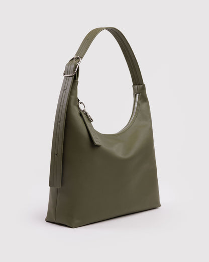 Recycled Leather Shoulder Bag Loden