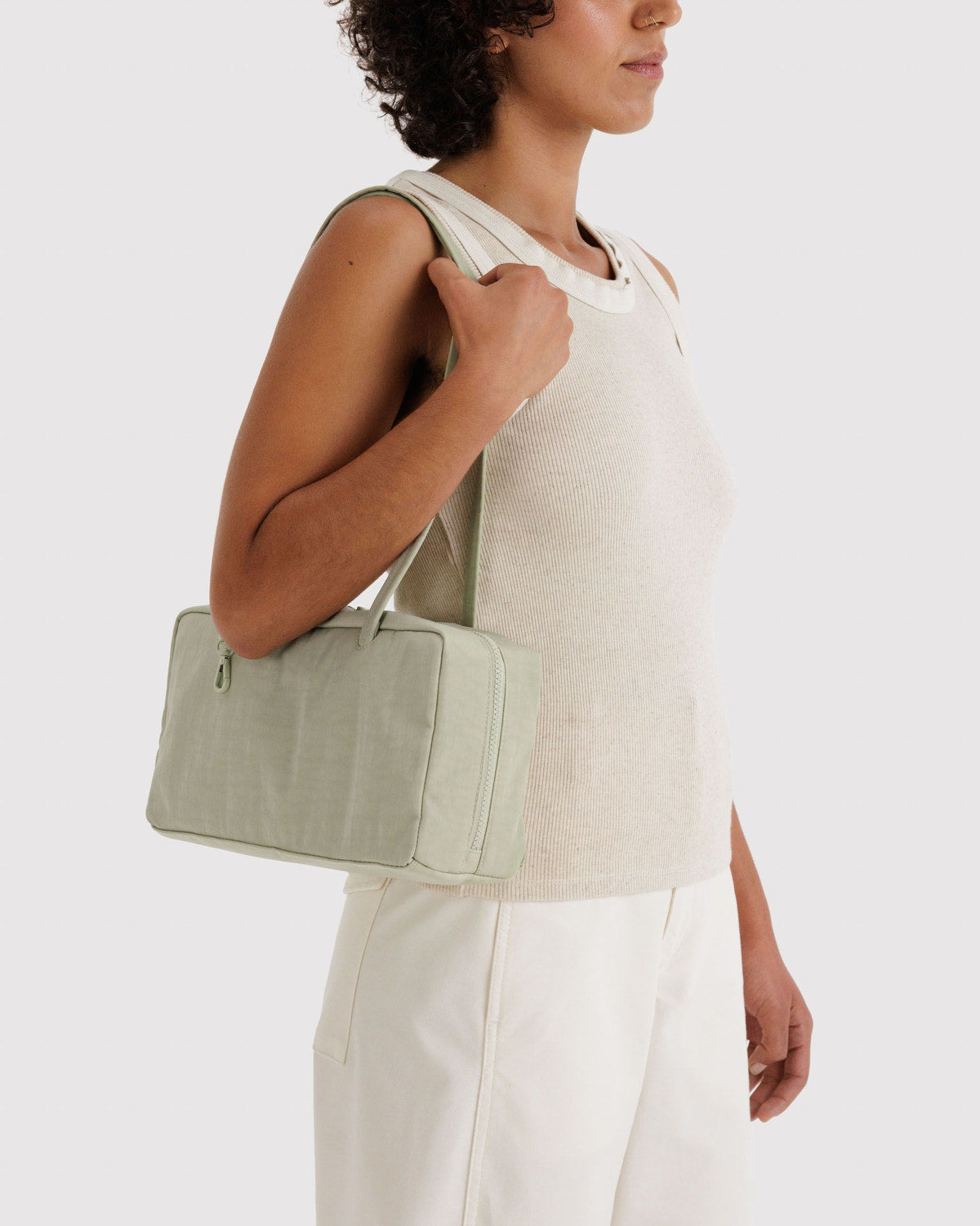 Nylon Bowler Bag Celadon
