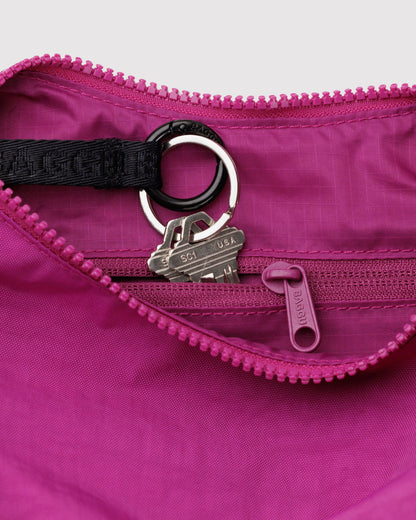 Small Nylon Crescent Bag Deep Fuchsia