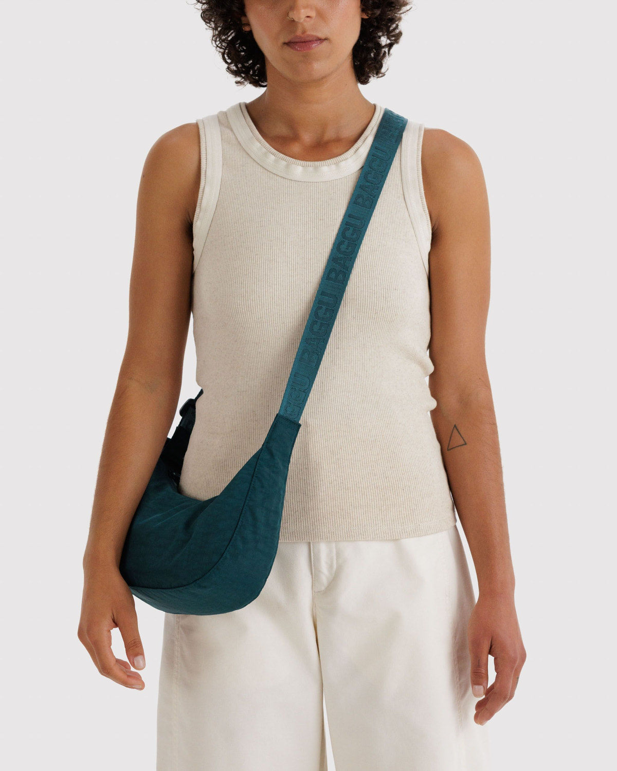 Small Nylon Crescent Bag Deep Sea