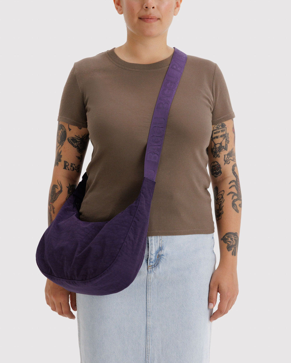 Medium Nylon Crescent Bag Fig