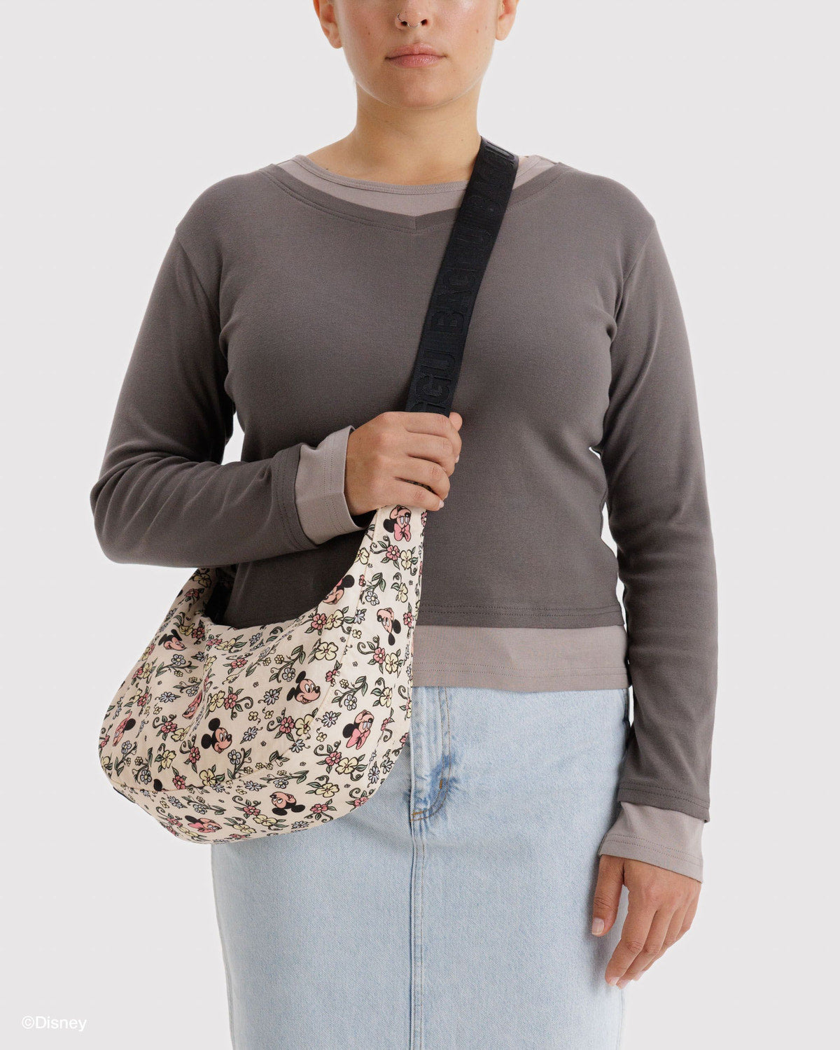 Medium Nylon Crescent Bag Storybook Floral