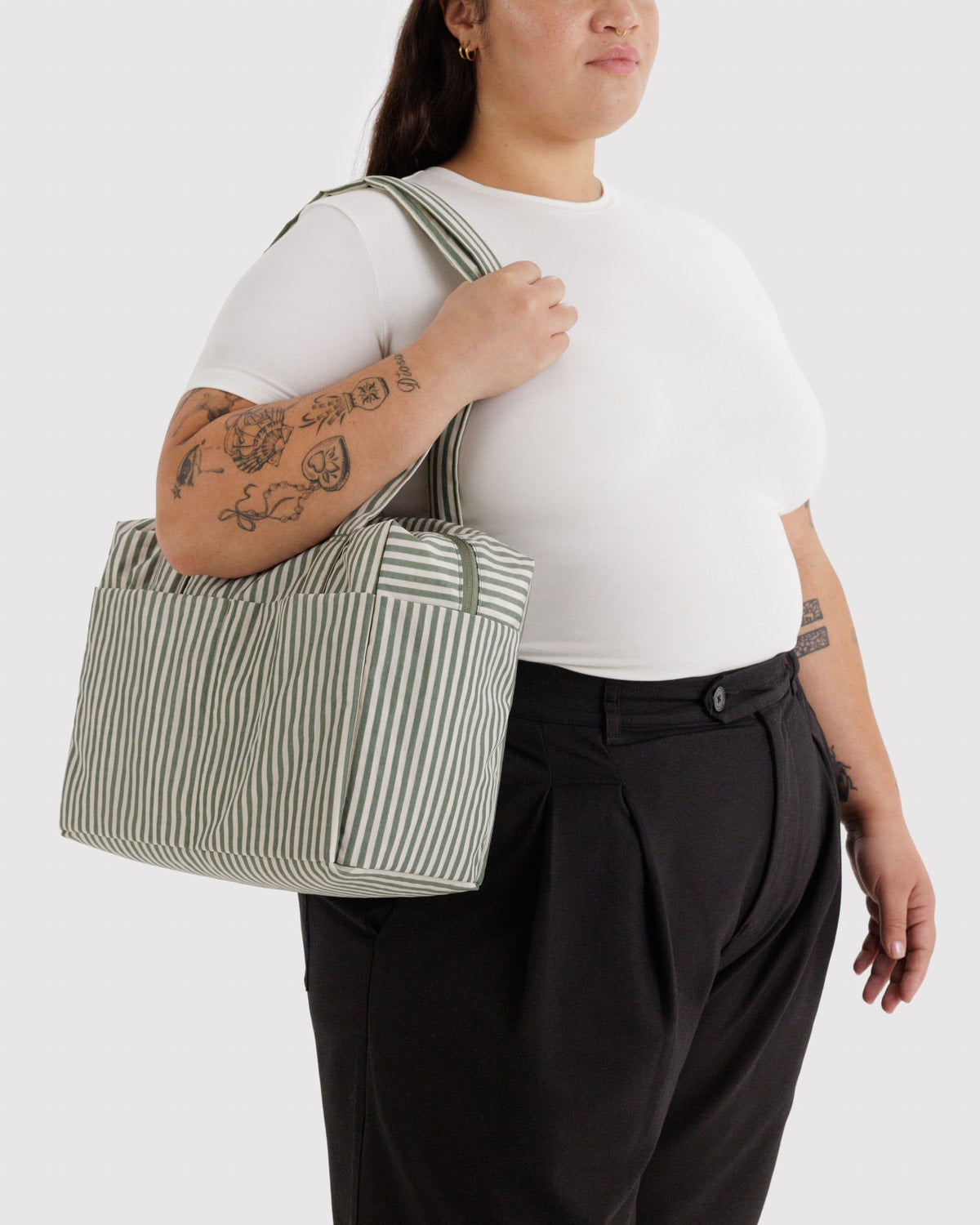 Everyday Cloud Bag Sage Stripe
