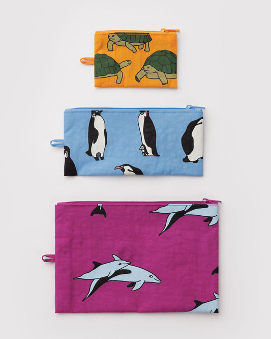 Flat Pouch Set Vacation Animals