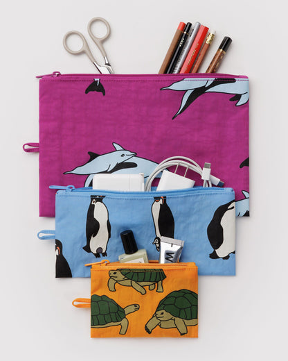 Flat Pouch Set Vacation Animals