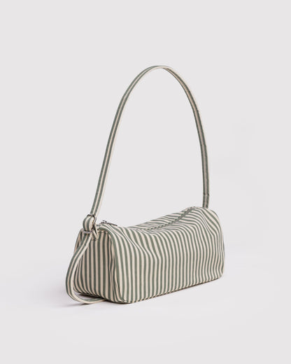 Nylon Loaf Bag Sage Stripe