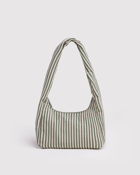 Small Nylon Meringue Bag Sage Stripe