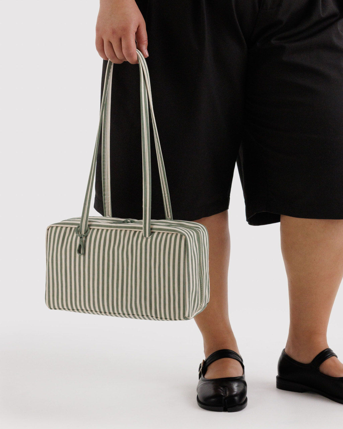 Nylon Bowler Bag Sage Stripe